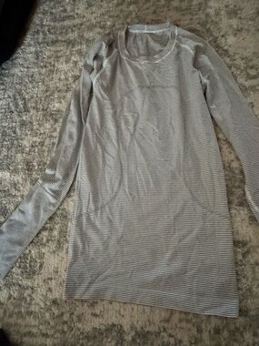 lululemon athletica Black & White Striped Long Sleeve Top